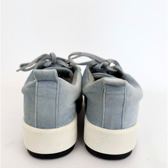 Zara Platform Sneakers Bamba Sky Blue Velvet Platform Shoes SZ 40 US 9 - Picture 5 of 9